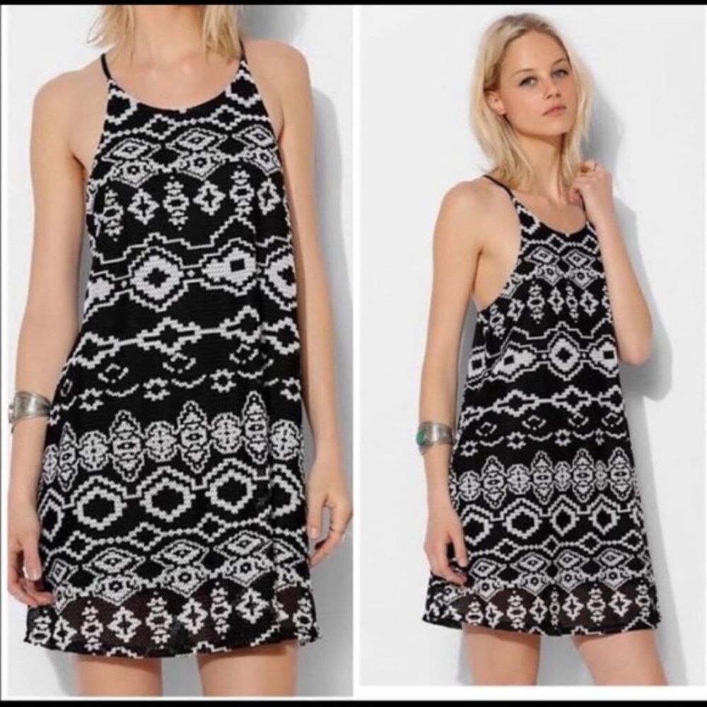 URban outfitters Women's dress black and white print spaghetti
